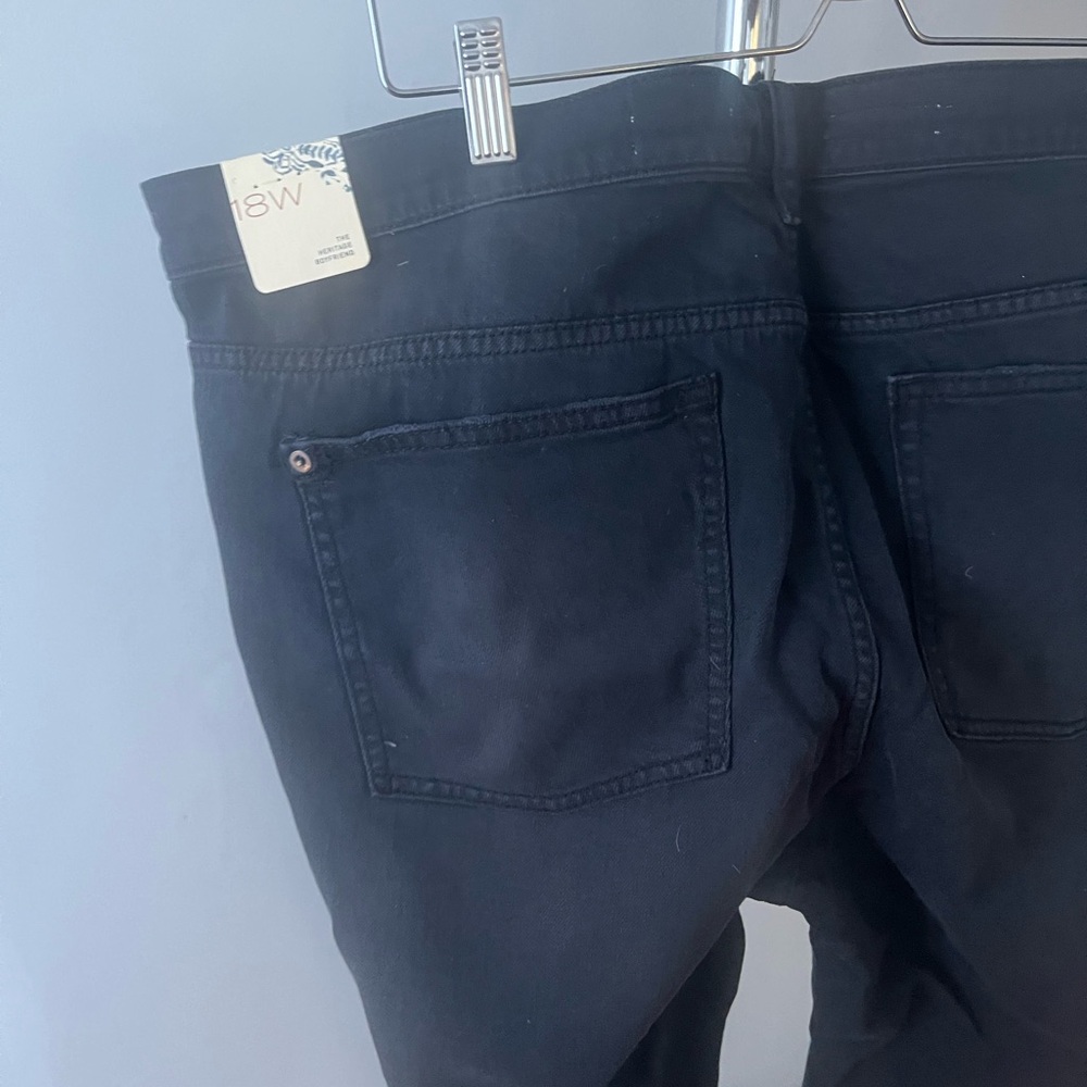 Anthropologie Distressed Black Straight Leg Jeans - Picture 6 of 7
